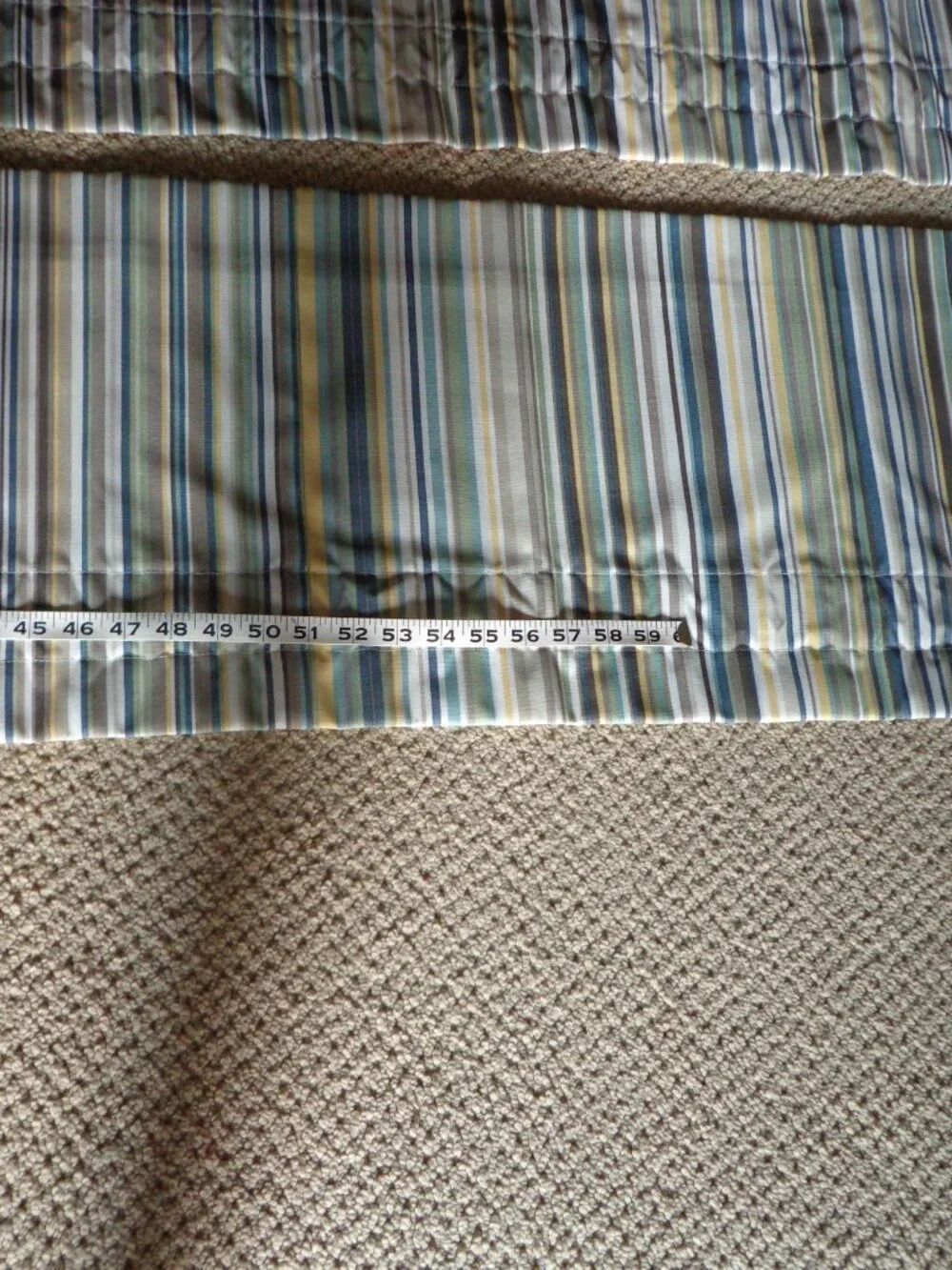 Pair Window Valances Striped Multi Fully Inner Lined Straight/Tailored